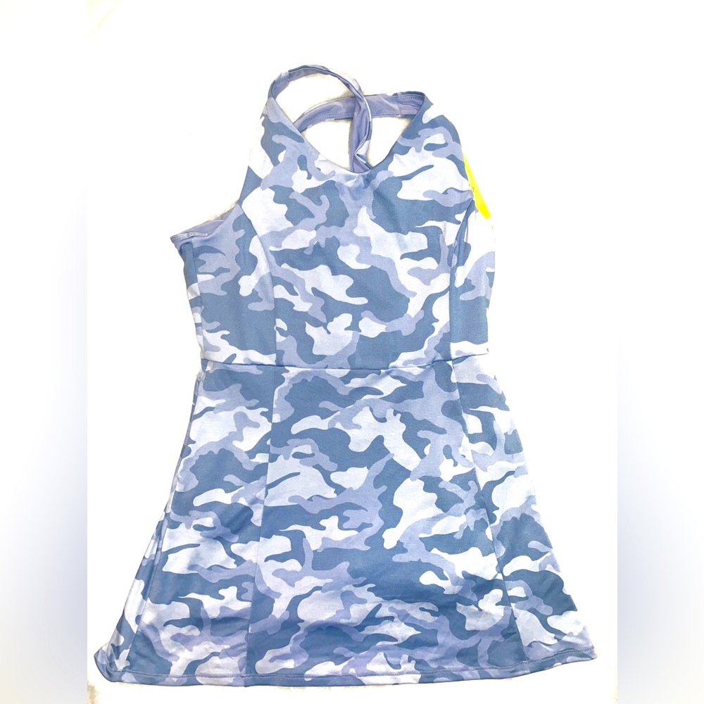 NWT All In Motions blue camouflage active dress for girls size 10/12 Large